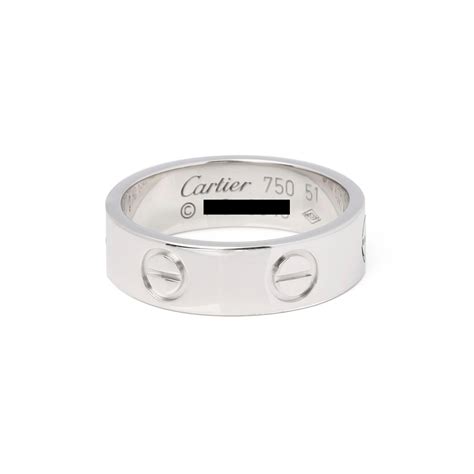 cartier white gold love ring|cartier 750 ring 52833a.